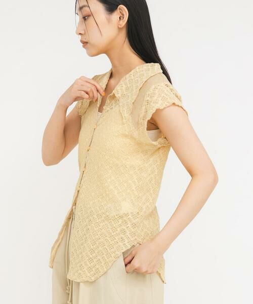 KBF / ケービーエフ シャツ・ブラウス | フレンチスリーブレースシャツ | 詳細19