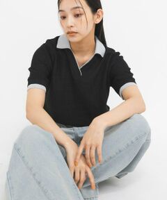 KBF / ケービーエフ ニット・セーター | レイヤードライクニットシャツ