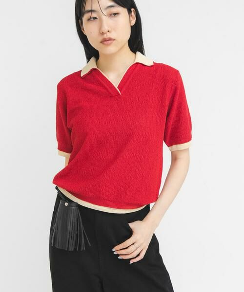 KBF / ケービーエフ ニット・セーター | レイヤードライクニットシャツ | 詳細1