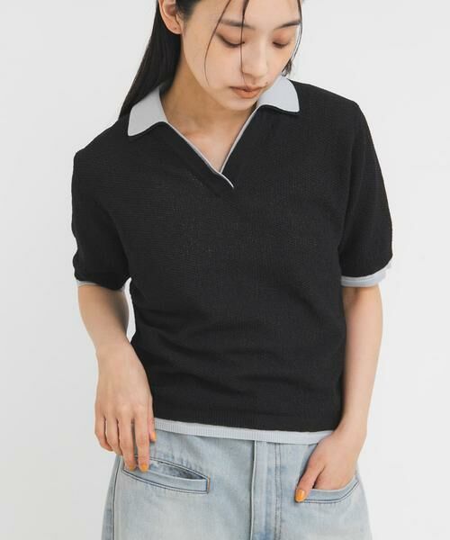 KBF / ケービーエフ ニット・セーター | レイヤードライクニットシャツ | 詳細21