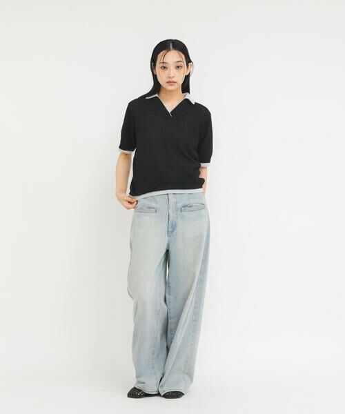 KBF / ケービーエフ ニット・セーター | レイヤードライクニットシャツ | 詳細24