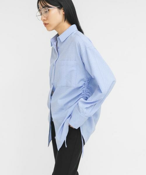 KBF / ケービーエフ シャツ・ブラウス | サイドドロストサッカーシャツ | 詳細3