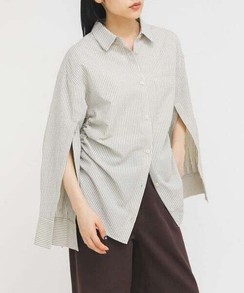 KBF / ケービーエフ シャツ・ブラウス | サイドドロストサッカーシャツ | 詳細20