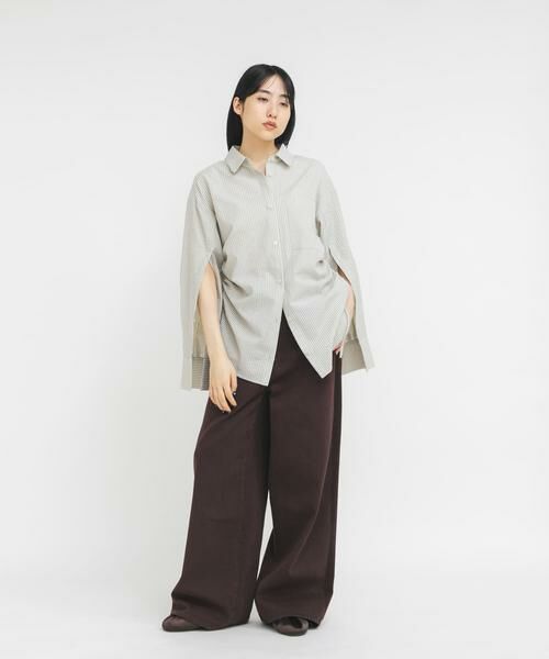 KBF / ケービーエフ シャツ・ブラウス | サイドドロストサッカーシャツ | 詳細22