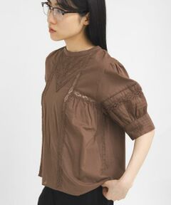 KBF / ケービーエフ シャツ・ブラウス | MIXレースディティールブラウス