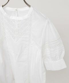 KBF / ケービーエフ シャツ・ブラウス | MIXレースディティールブラウス