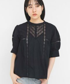 KBF / ケービーエフ シャツ・ブラウス | MIXレースディティールブラウス