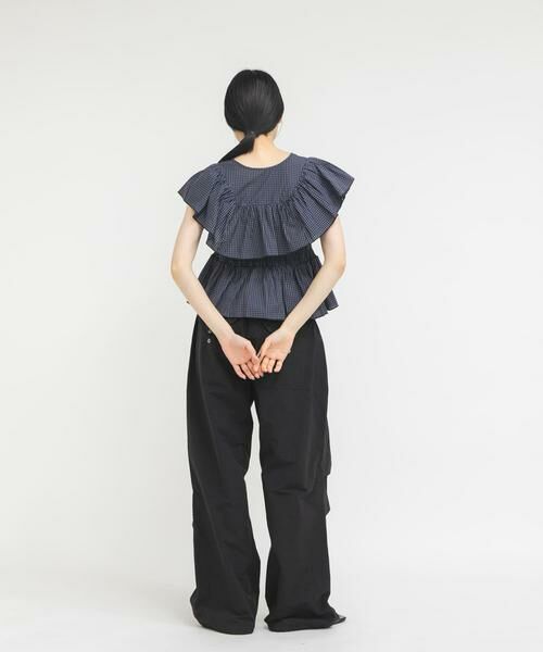 KBF / ケービーエフ シャツ・ブラウス | フロントホックチェックフリルブラウス | 詳細7