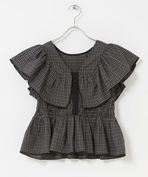 KBF / ケービーエフ シャツ・ブラウス | フロントホックチェックフリルブラウス | 詳細17