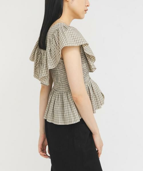 KBF / ケービーエフ シャツ・ブラウス | フロントホックチェックフリルブラウス | 詳細25