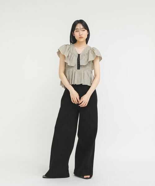 KBF / ケービーエフ シャツ・ブラウス | フロントホックチェックフリルブラウス | 詳細26