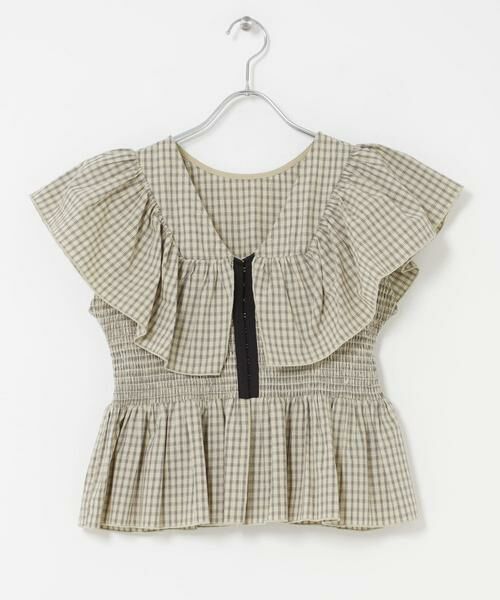 KBF / ケービーエフ シャツ・ブラウス | フロントホックチェックフリルブラウス | 詳細29