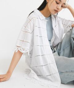 KBF / ケービーエフ シャツ・ブラウス | アイレットエンブロイダリーシャツ