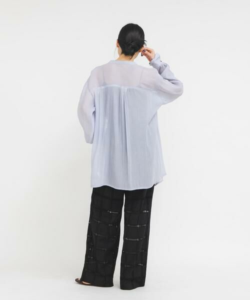 KBF / ケービーエフ シャツ・ブラウス | シャイニーシアーシャツ | 詳細7