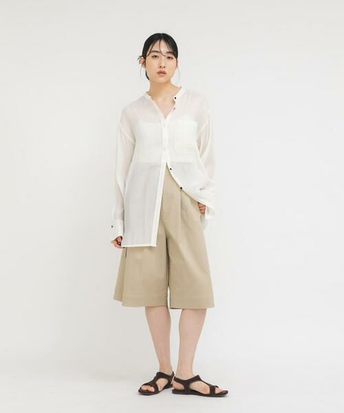 KBF / ケービーエフ シャツ・ブラウス | シャイニーシアーシャツ | 詳細17