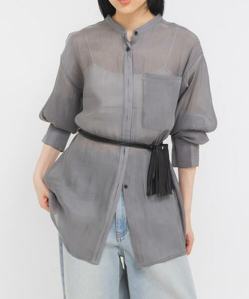 KBF / ケービーエフ シャツ・ブラウス | シャイニーシアーシャツ | 詳細22