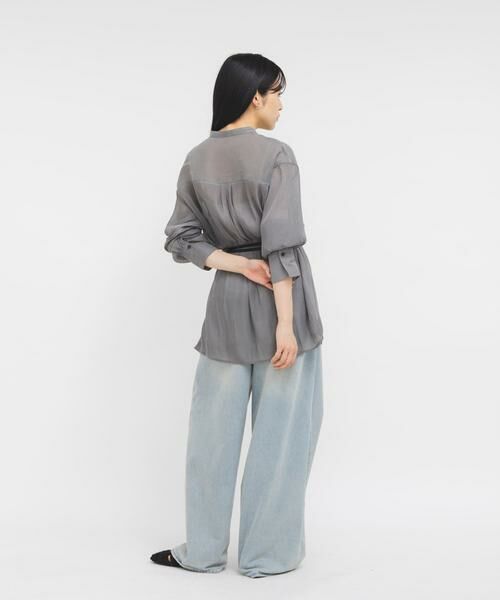 KBF / ケービーエフ シャツ・ブラウス | シャイニーシアーシャツ | 詳細26