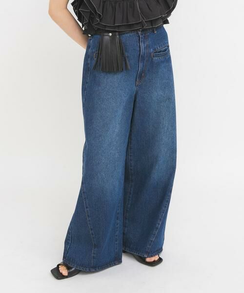 KBF / ケービーエフ デニムパンツ | WIDEレッグアジャストデニム（ブルー）