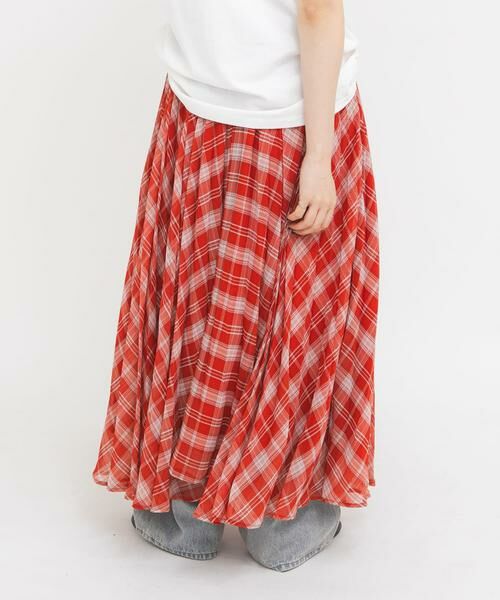 KBF / ケービーエフ スカート | サーキュラーチェックプリーツスカート | 詳細3