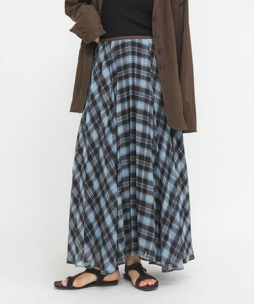 KBF / ケービーエフ スカート | サーキュラーチェックプリーツスカート（ブラウン系その他）