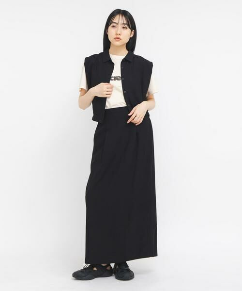 KBF / ケービーエフ セットアップ | タックブラウスSETスカート（ブラック）