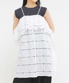 KBF / ケービーエフ ワンピース | 2WAYアイレットエンブロイダリーワンピース