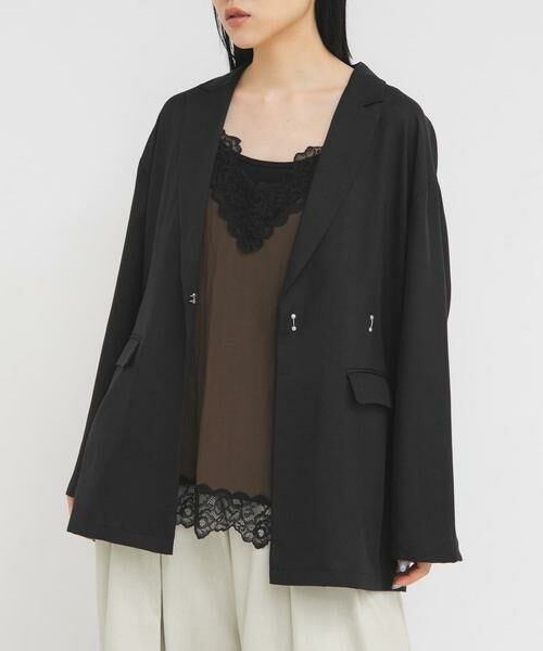 KBF / ケービーエフ その他アウター | リネンライクホックジャケット（ブラック）