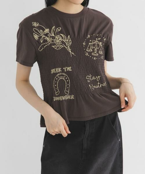 KBF / ケービーエフ Tシャツ | シャーリングデザインプリントTEE | 詳細1