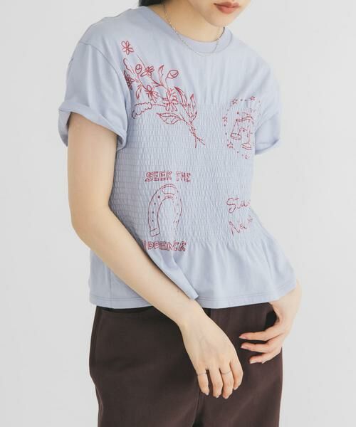 KBF / ケービーエフ Tシャツ | シャーリングデザインプリントTEE | 詳細9