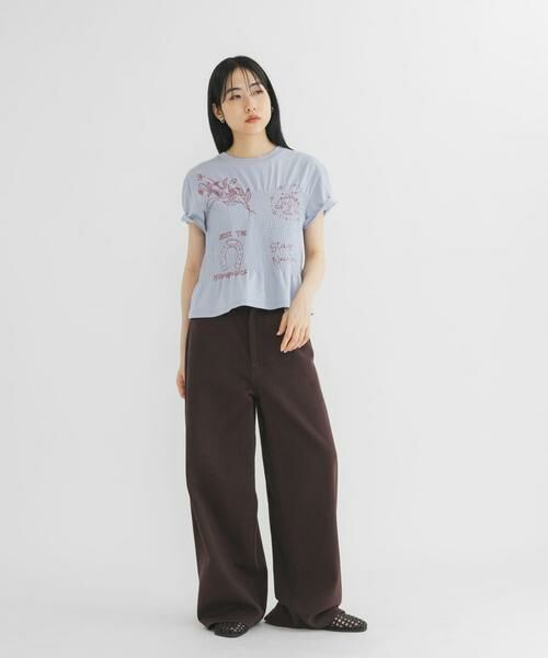 KBF / ケービーエフ Tシャツ | シャーリングデザインプリントTEE | 詳細13