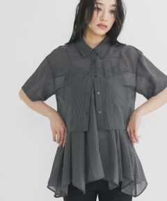 KBF / ケービーエフ シャツ・ブラウス | イレヘムビスチェSETハーフスリーブシャツ