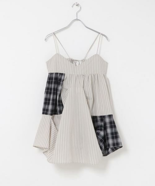 KBF / ケービーエフ ワンピース | ヘムタックパッチワークミニキャミワンピース | 詳細27