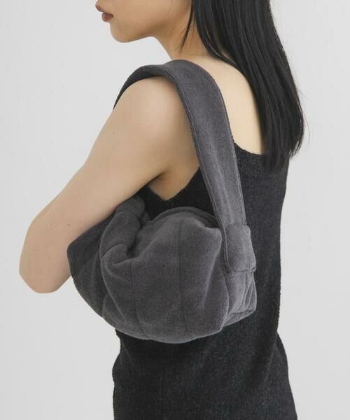 KBF / ケービーエフ ハンドバッグ | パイルミニBAG（チャコールグレー）