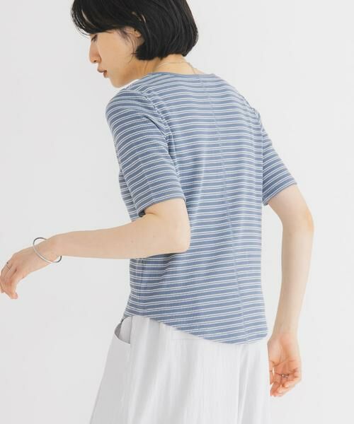 KBF / ケービーエフ Tシャツ | ワッフルボーダーヘンリネックTEE | 詳細13