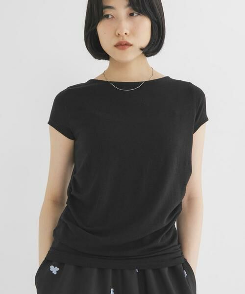 KBF / ケービーエフ Tシャツ | タックドレープTEE（ブラック）