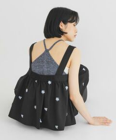 KBF / ケービーエフ シャツ・ブラウス | エンブロイダリーギャザービスチェ