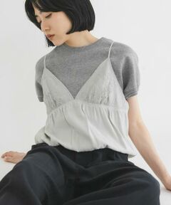 KBF / ケービーエフ その他トップス | ブロッキングレースビスチェ