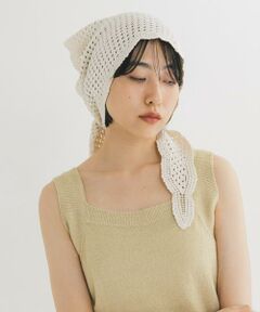 KBF / ケービーエフ バンダナ・スカーフ | スカラップデザイントライアングルスカーフ