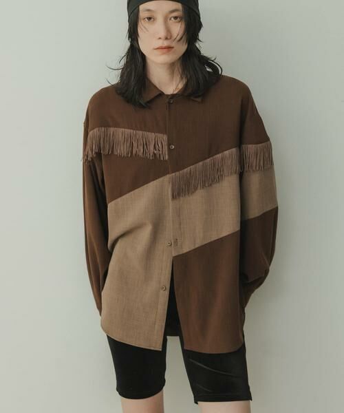 KBF / ケービーエフ シャツ・ブラウス | Siltrata Fringe pattern shirts | 詳細11