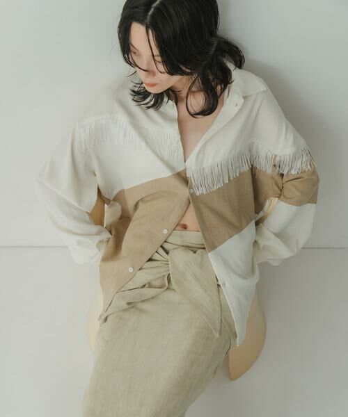 KBF / ケービーエフ シャツ・ブラウス | Siltrata Fringe pattern shirts | 詳細19