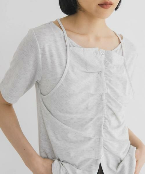 KBF / ケービーエフ Tシャツ | アシメタックレイヤードTEE（オートミール）