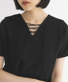 KBF / ケービーエフ Tシャツ | 2WAYレースアップトップス