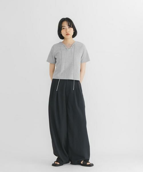 KBF / ケービーエフ Tシャツ | 2WAYレースアップトップス | 詳細22