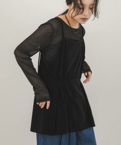 KBF / ケービーエフ Tシャツ | ベロアキャミソールSETシアートップス