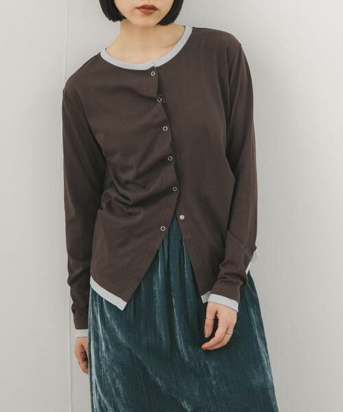KBF / ケービーエフ Tシャツ | バイカラーアシメタックトップス | 詳細2