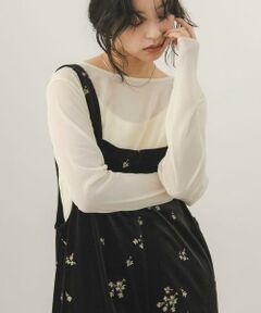 KBF / ケービーエフ Tシャツ | シアーギャザーロンTEE