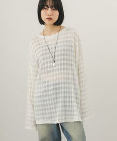 KBF / ケービーエフ Tシャツ | シャドーチェックルーズロンTEE