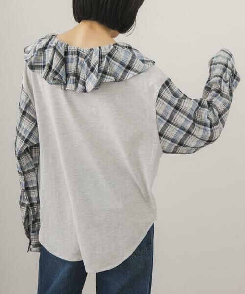 KBF / ケービーエフ Tシャツ | チェックフリルドッキングトップス | 詳細20