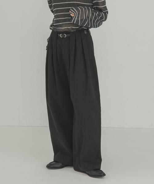 KBF / ケービーエフ その他パンツ | ベルトSETタックパンツ(ブラック)