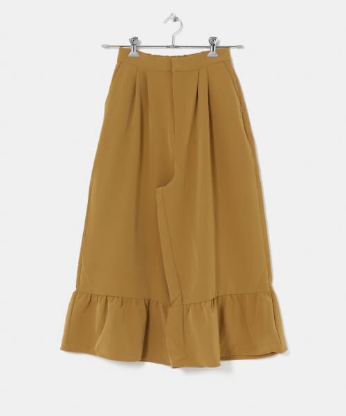 ＊＊KBF / ケービーエフ その他パンツ | KBF+　裾フリルフレアパンツ（BROWN）